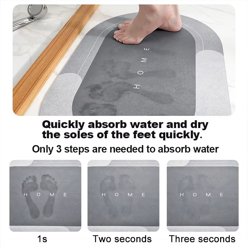Youpin Bath Mat Super Absorbent Non Slip Bathroom Rug Quick Drying Shower Carpet Rug Kitchen Door Mats Home Floor Mat